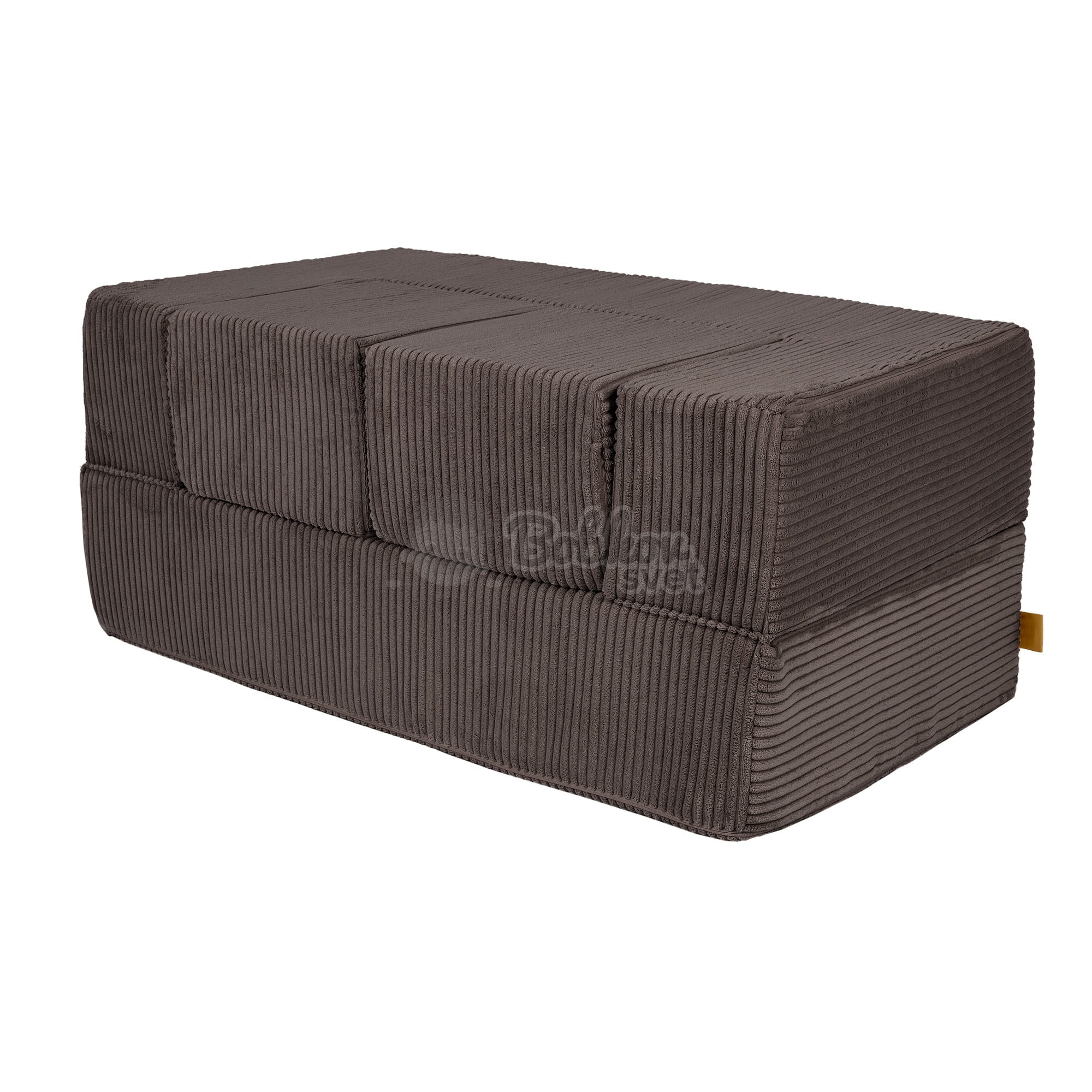 Detská rozkladacia pohovka + 2 taburetky - Corduroy Estetic - BROWN 96 cm
