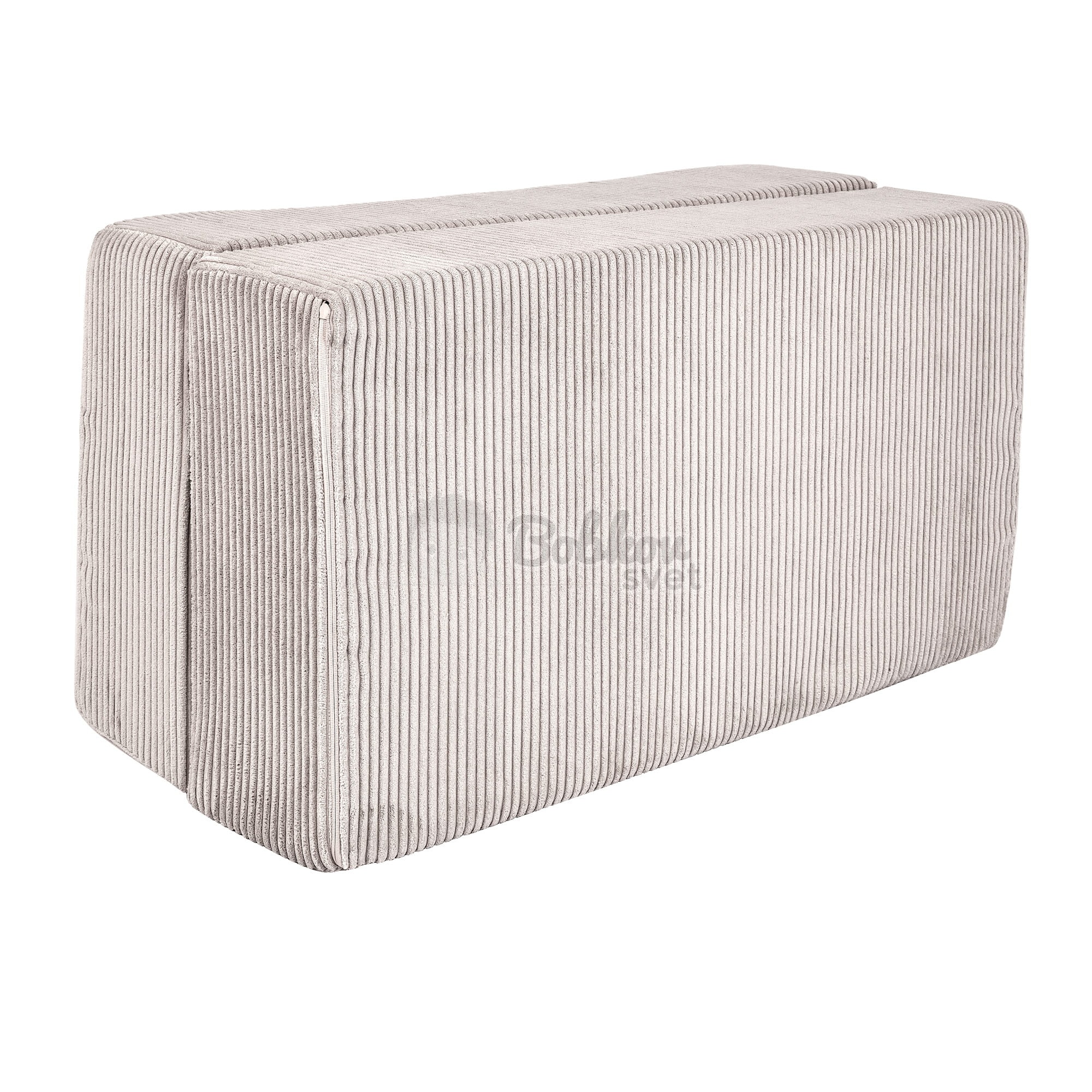 Detská rozkladacia pohovka + 2 taburetky - Corduroy Estetic - ECRU 96 cm