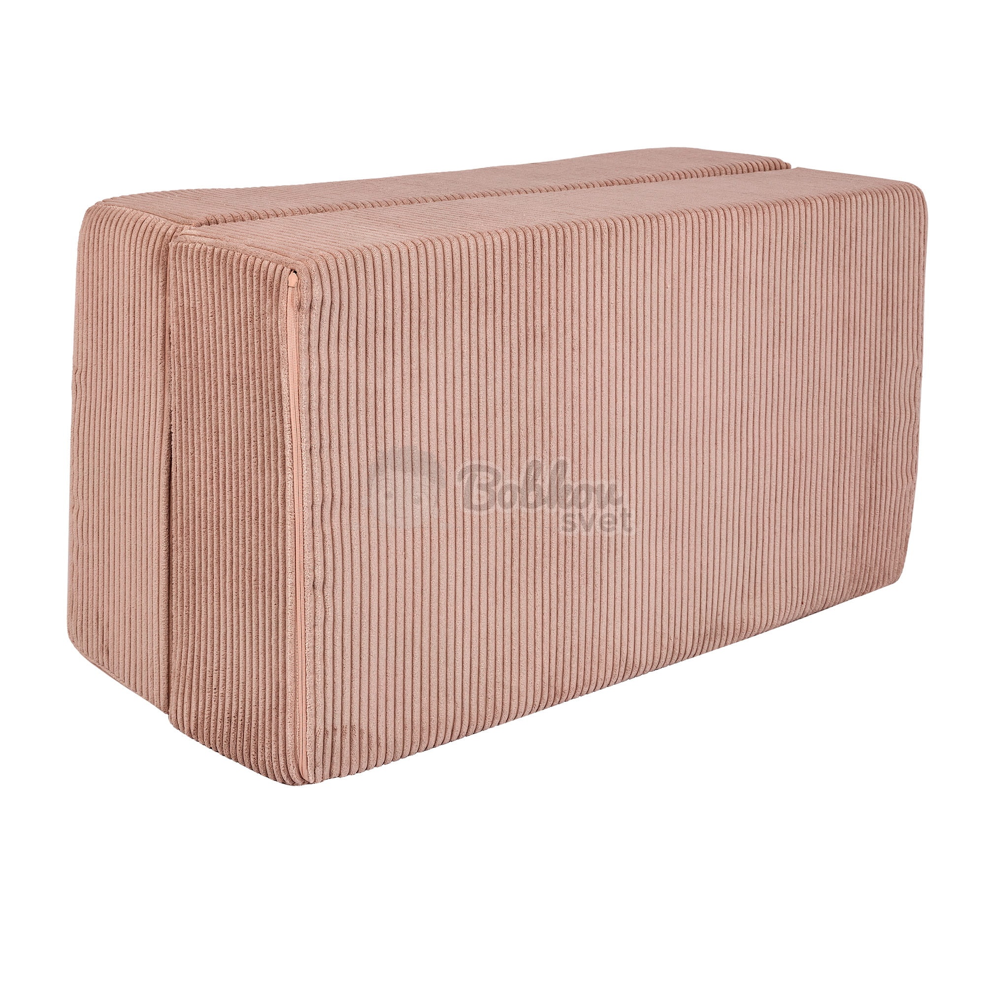 Detská rozkladacia pohovka + 2 taburetky - Corduroy Estetic - PINK 96 cm