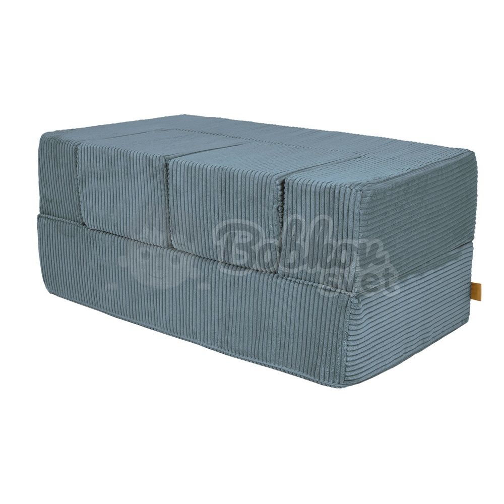 Detská rozkladacia pohovka + 2 taburetky - Corduroy Estetic - TYRKYS 96 cm