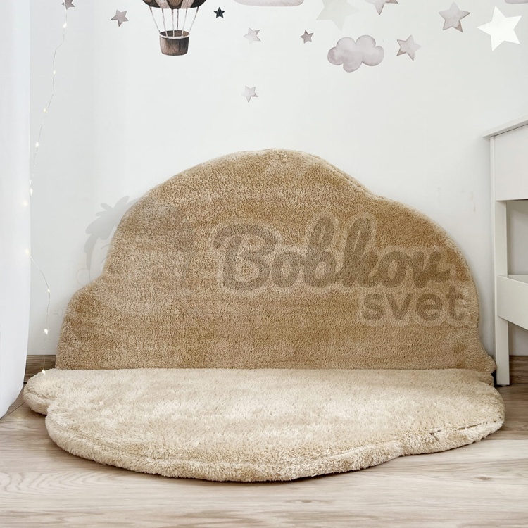 Skladacia podložka na hranie OBLÁČIK 100 cm - PLYŠ béžový