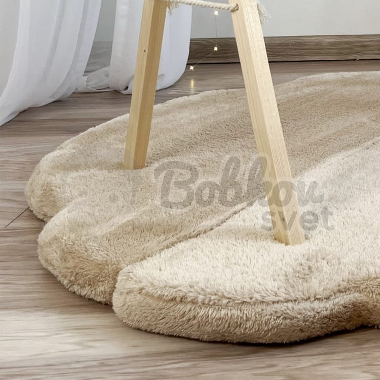 Skladacia podložka na hranie OBLÁČIK 100 cm - PLYŠ béžový