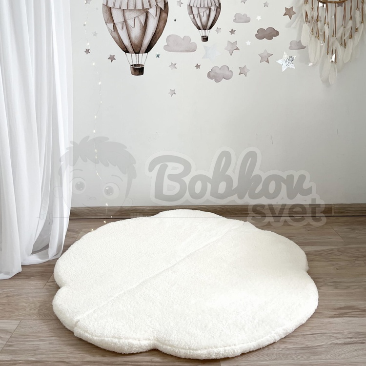 Skladacia podložka na hranie OBLÁČIK 100 cm - PLYŠ ecru