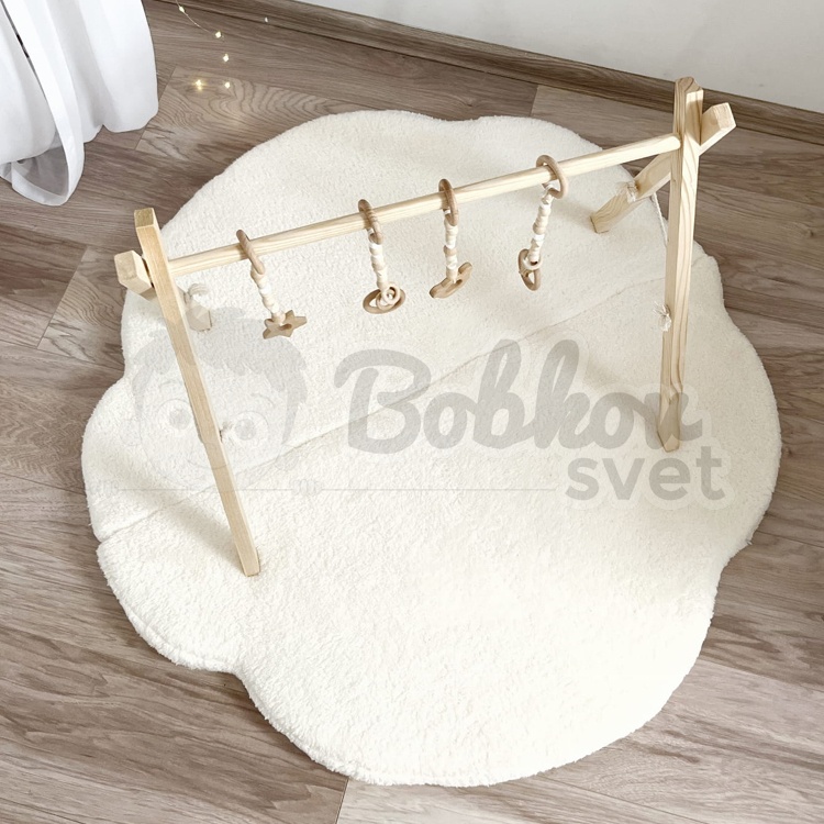 Skladacia podložka na hranie OBLÁČIK 100 cm - PLYŠ ecru