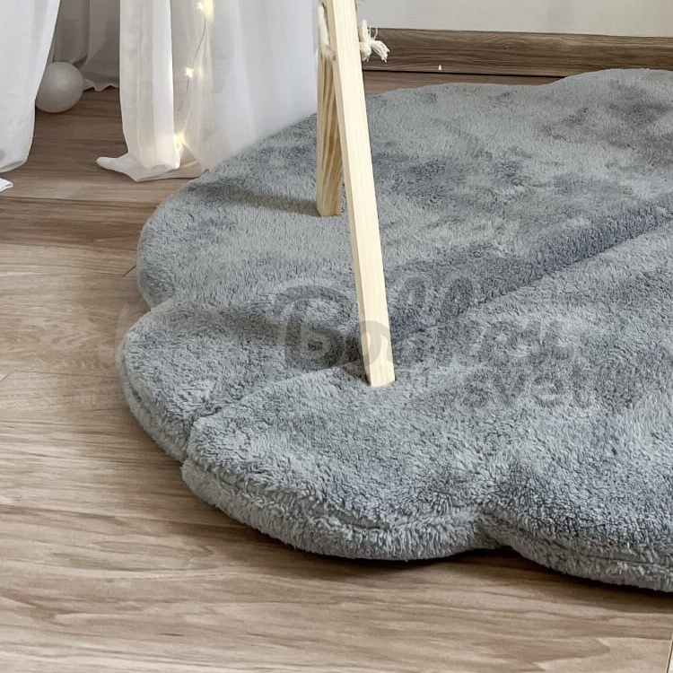 Skladacia podložka na hranie OBLÁČIK 100 cm - PLYŠ grafit