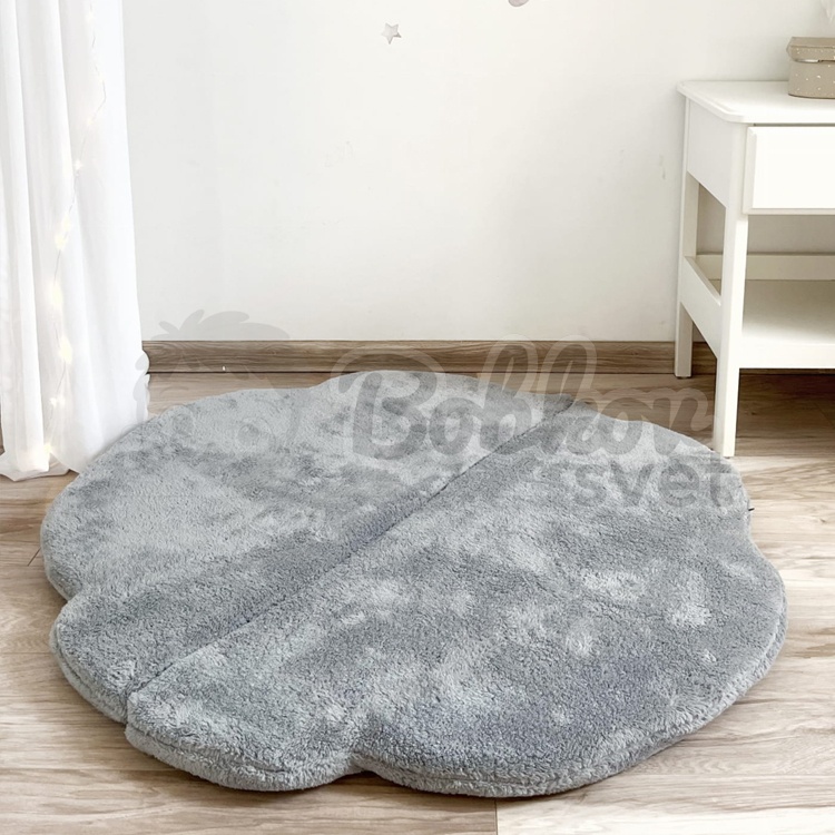 Skladacia podložka na hranie OBLÁČIK 100 cm - PLYŠ grafit