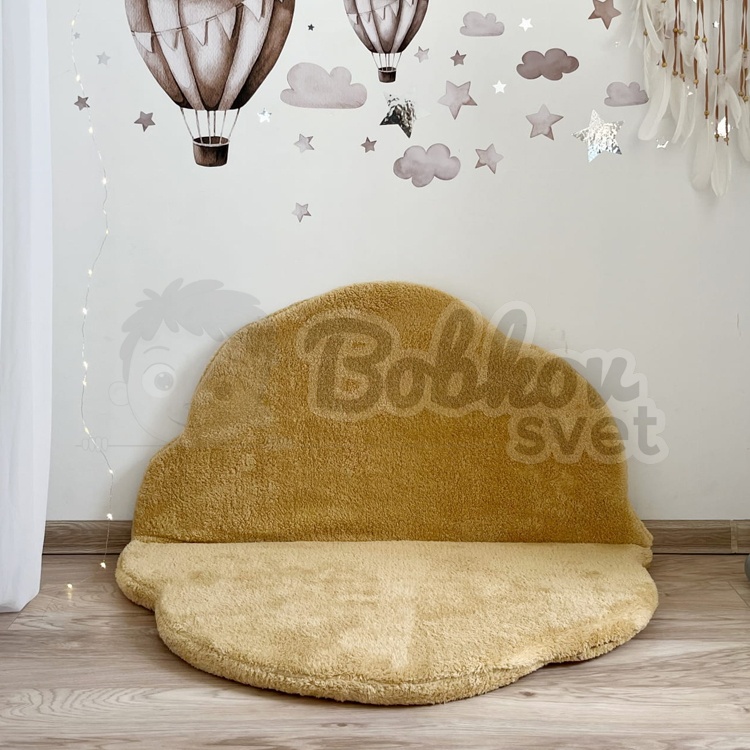 Skladacia podložka na hranie OBLÁČIK 100 cm - PLYŠ mustard