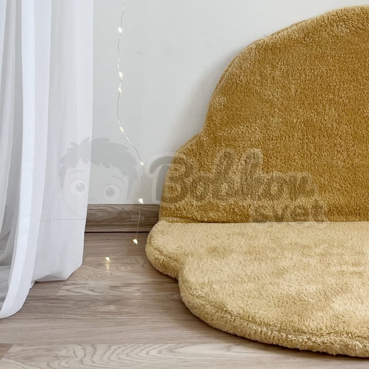 Skladacia podložka na hranie OBLÁČIK 100 cm - PLYŠ mustard