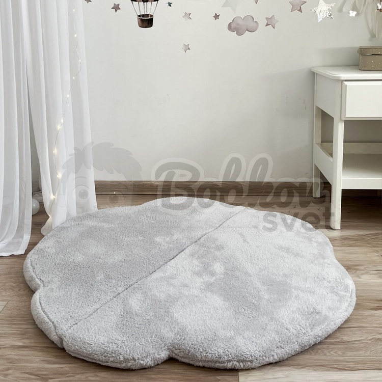 Skladacia podložka na hranie OBLÁČIK 100 cm - PLYŠ grey