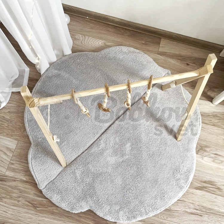 Skladacia podložka na hranie OBLÁČIK 100 cm - PLYŠ grey