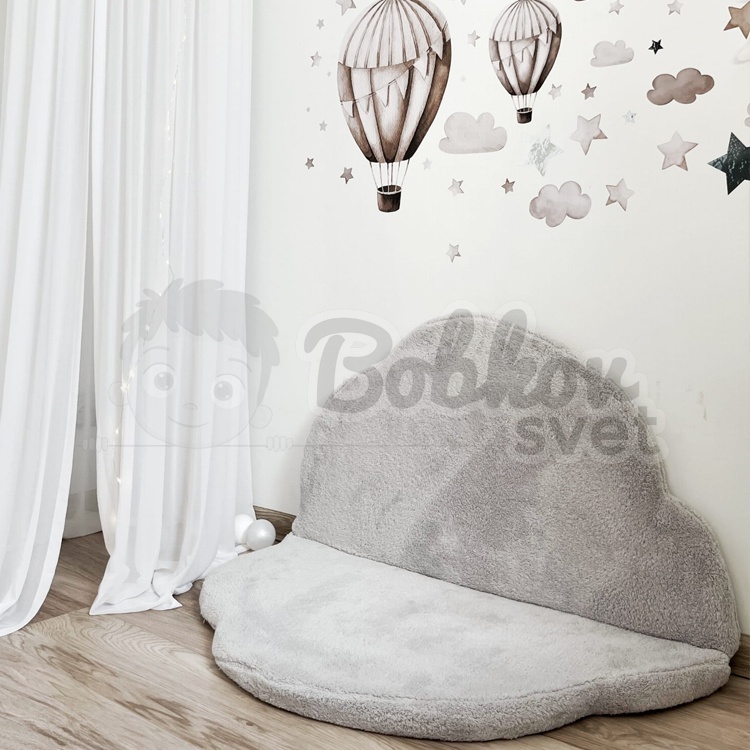 Skladacia podložka na hranie OBLÁČIK 100 cm - PLYŠ grey