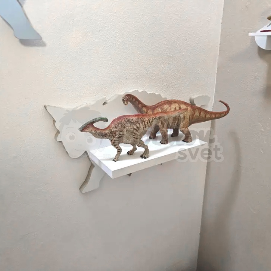 Drevená detská polička DINO - model Ankylosaurus