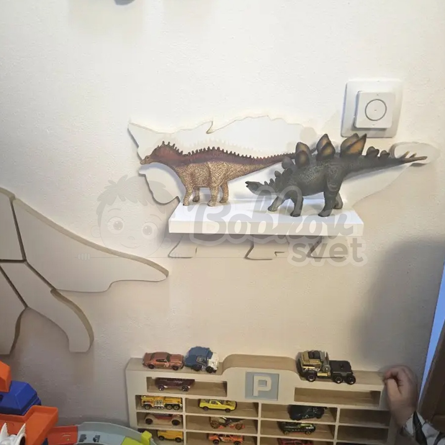 Drevená detská polička DINO - model Ankylosaurus