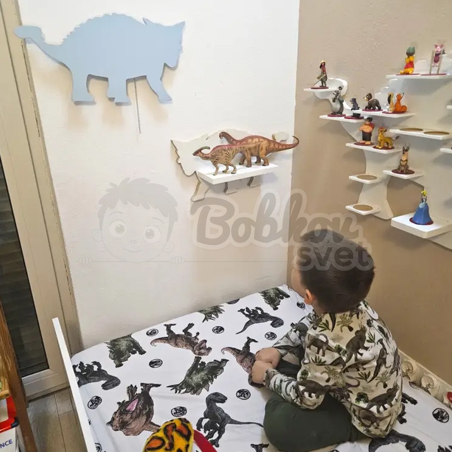 Drevená detská polička DINO - model Ankylosaurus