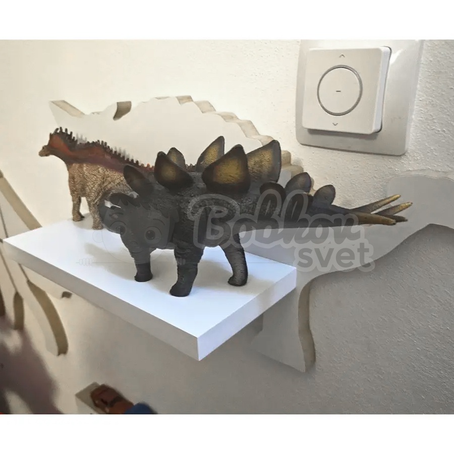 Drevená detská polička DINO - model Ankylosaurus