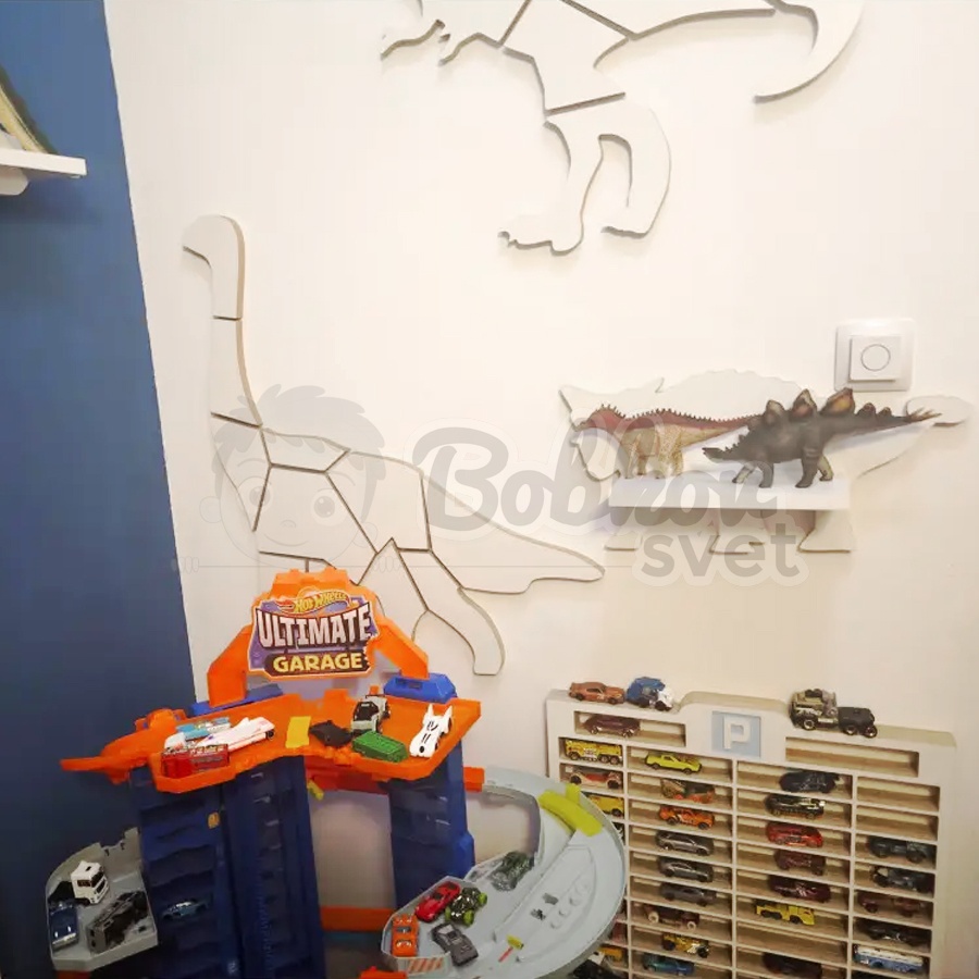 Drevená detská polička DINO - model Ankylosaurus