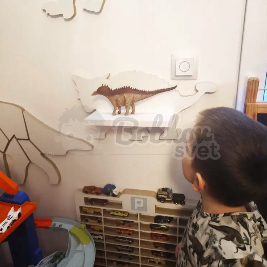 Drevená detská polička DINO - model Ankylosaurus