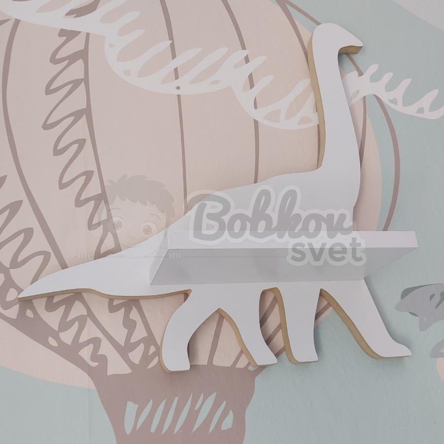 Drevená detská polička DINO - model Brontosaur