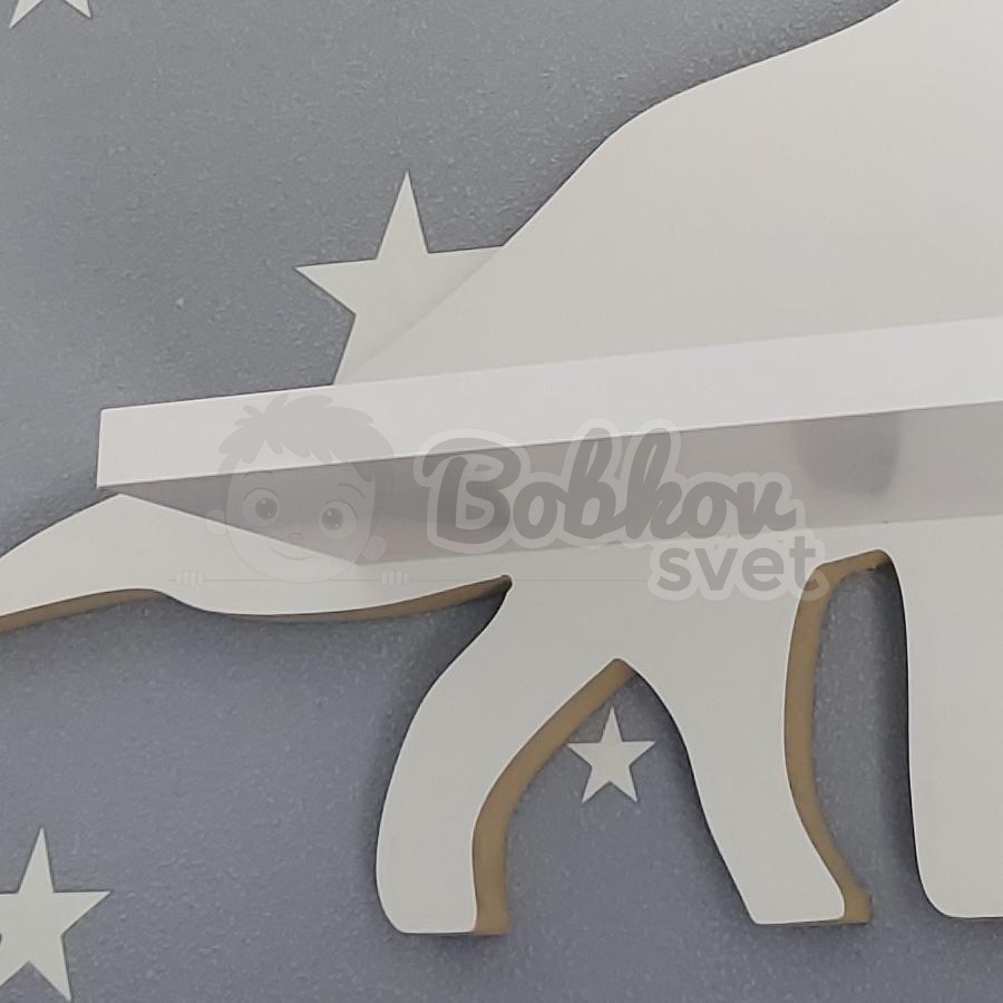 Drevená detská polička DINO - model Brontosaur