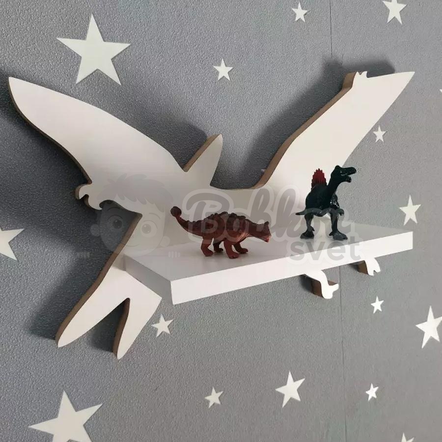 Drevená detská polička DINO - model Pterodaktyl