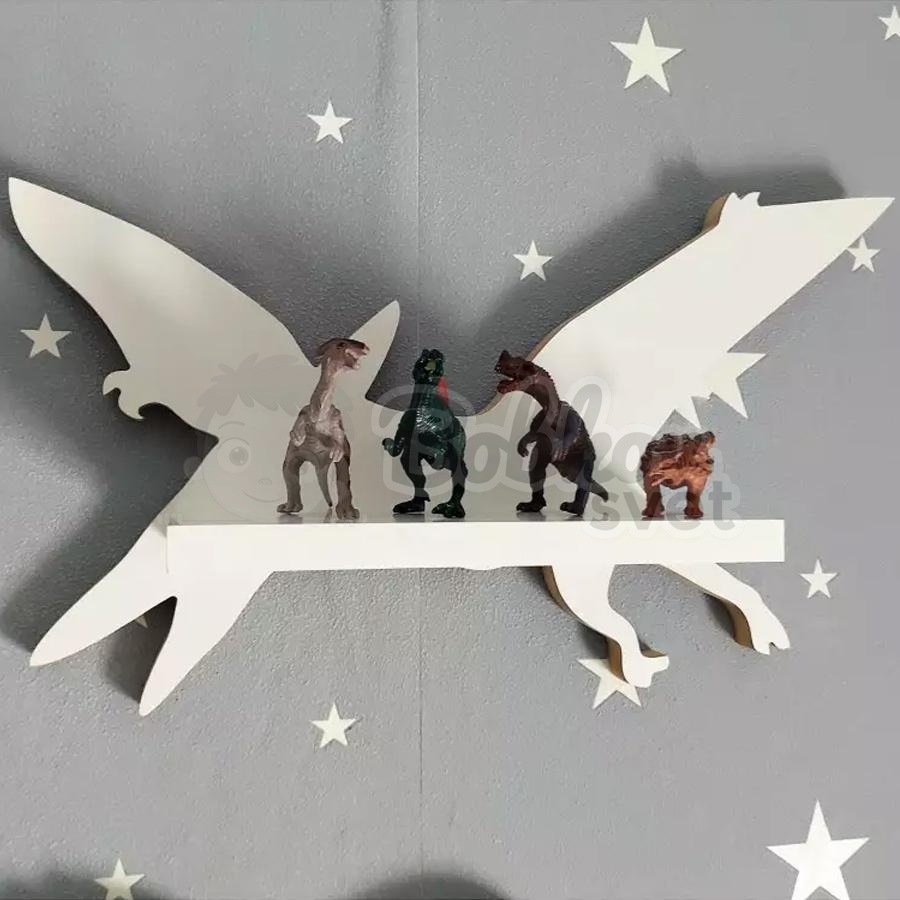 Drevená detská polička DINO - model Pterodaktyl