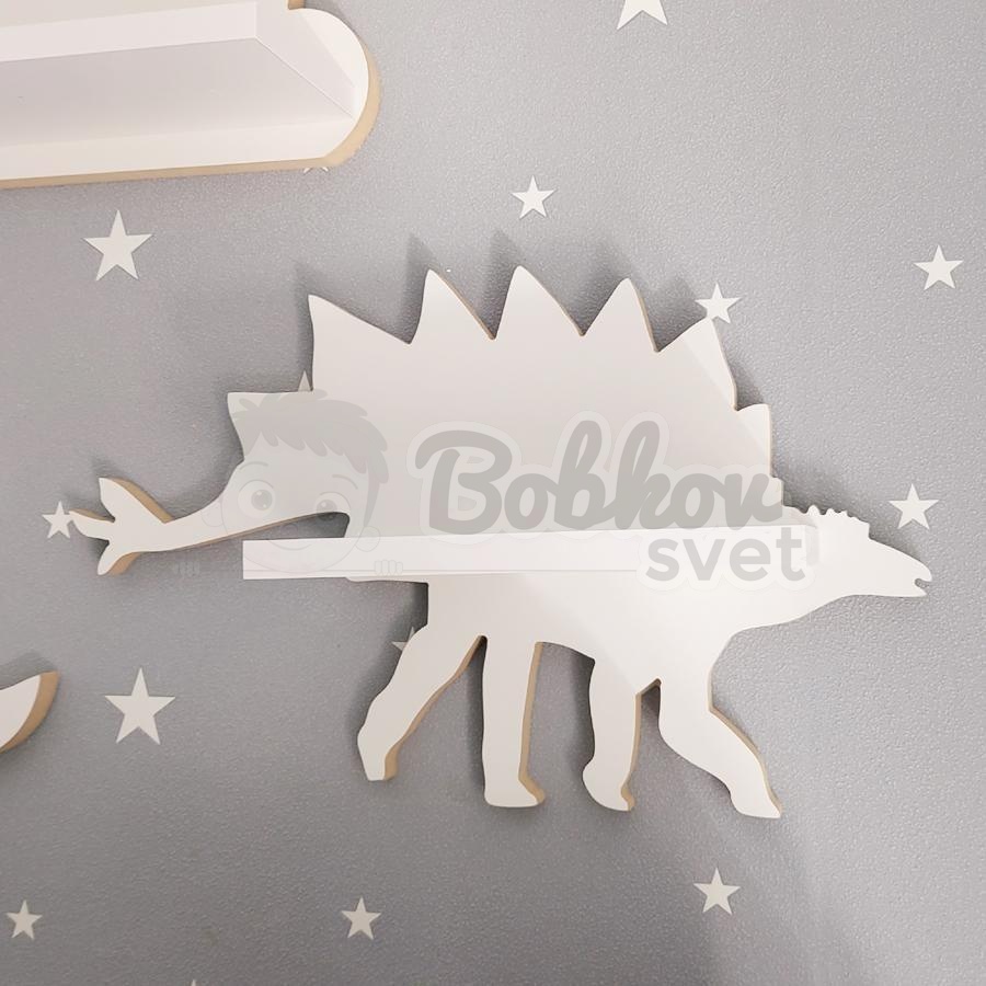 Drevená detská polička DINO - model Stegosaurus