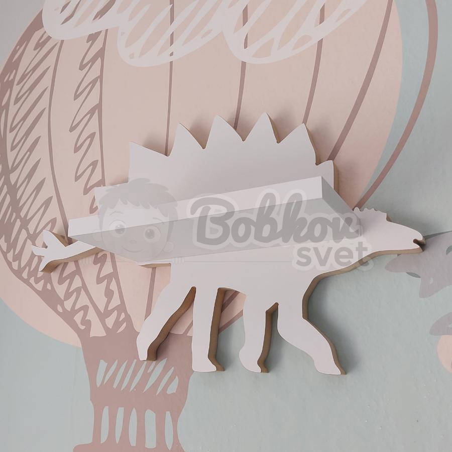 Drevená detská polička DINO - model Stegosaurus