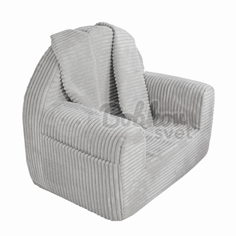 BUNNY detské kresielko do izby - menčester / Corduroy - GREY