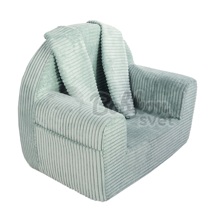BUNNY detské kresielko do izby - menčester / Corduroy - MINT