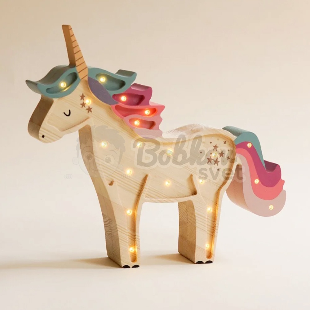 Detské drevené svetlo / stolná lampička roomGAGA - UNICORN