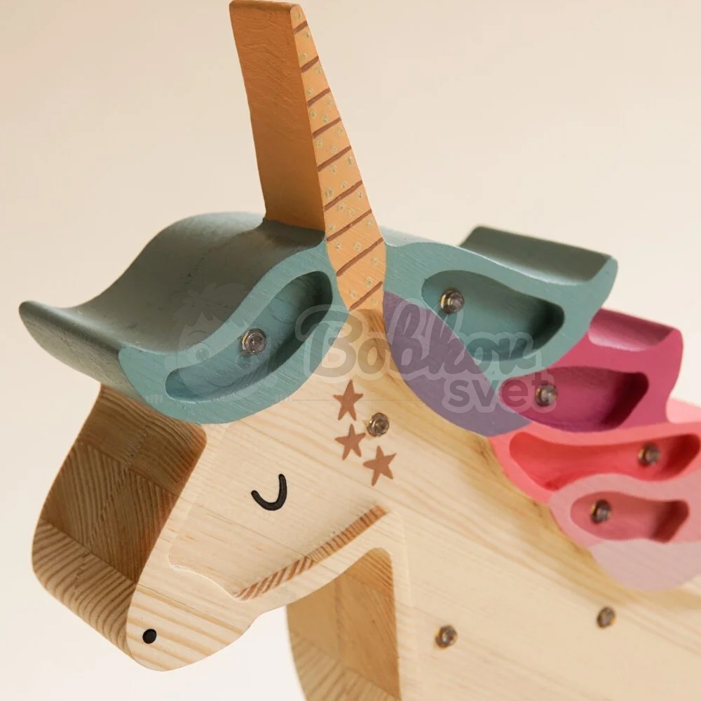 Detské drevené svetlo / stolná lampička roomGAGA - UNICORN