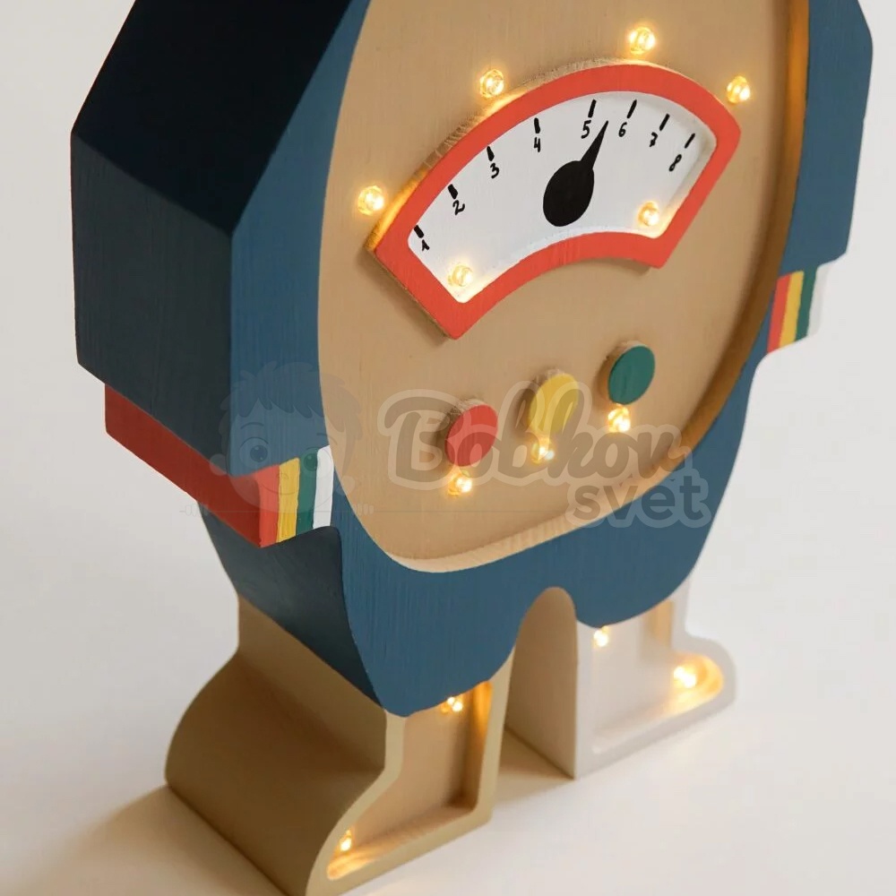 Detské drevené svetlo / stolná lampička roomGAGA - ROBOT