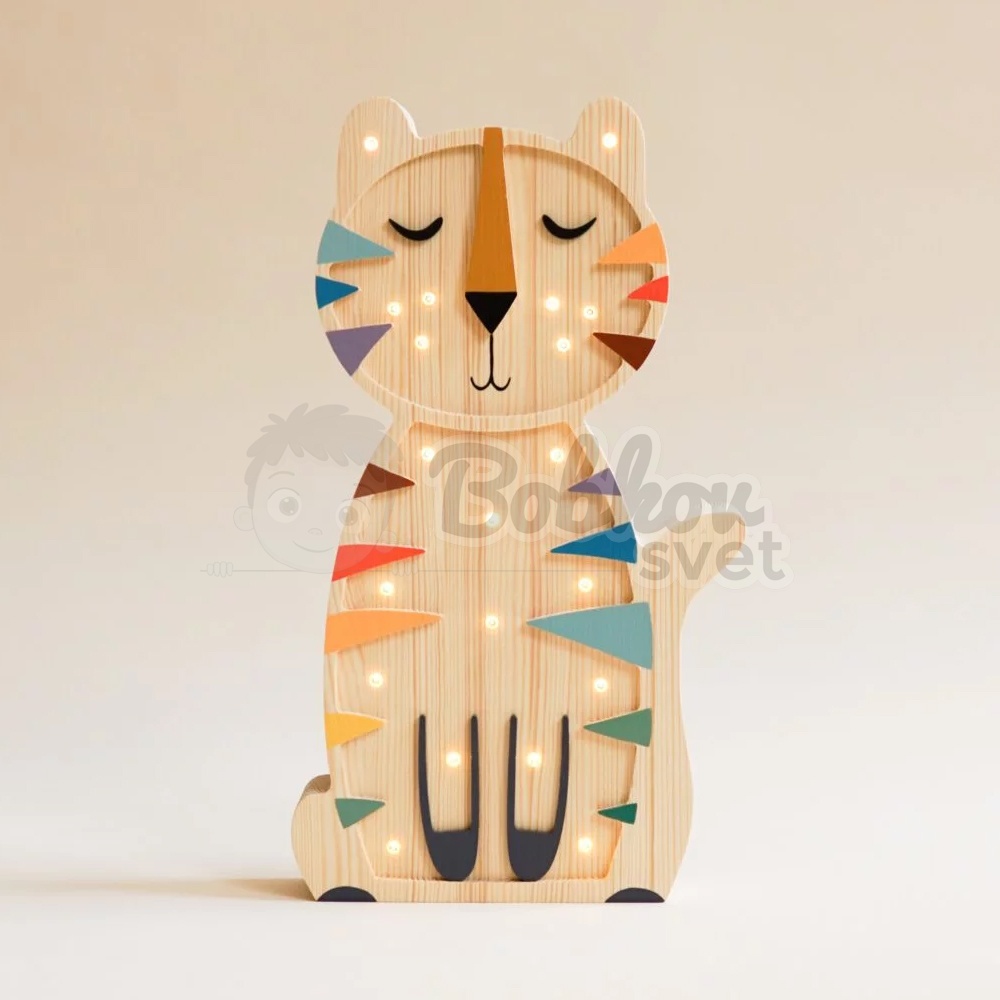 Detské drevené svetlo / stolná lampička roomGAGA - TIGER