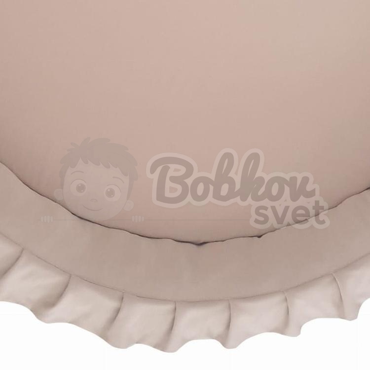 Detské hniezdo okrúhle s volánom / podložka na hranie 120 cm - krémová