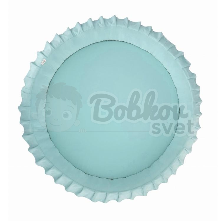 Detské hniezdo okrúhle s volánom / podložka na hranie 120 cm - mätová