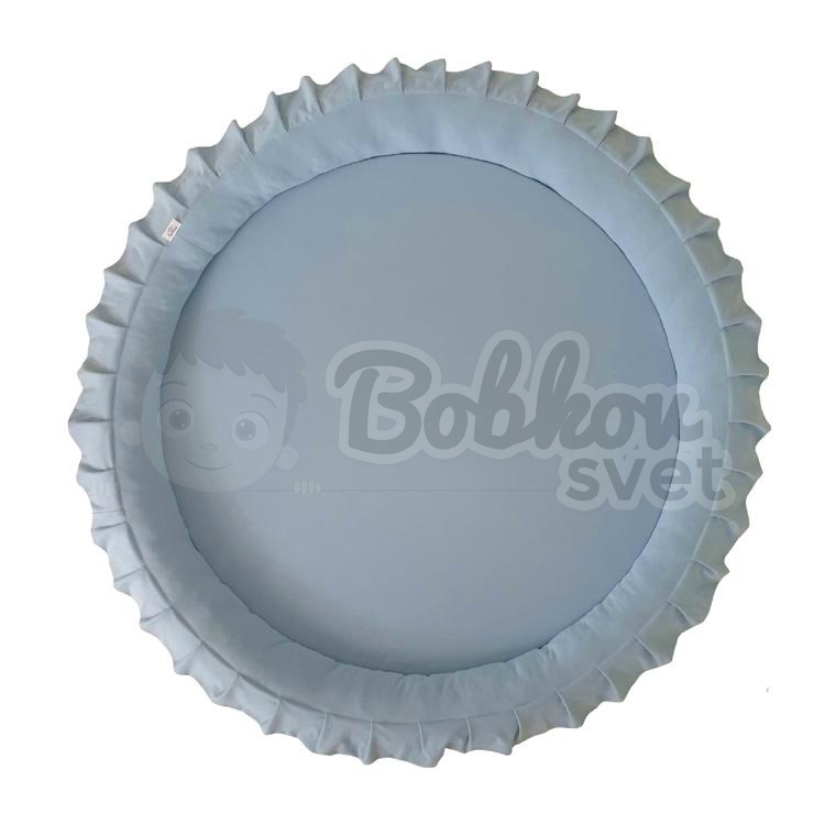 Detské hniezdo okrúhle s volánom / podložka na hranie 120 cm - ľadovo modrá