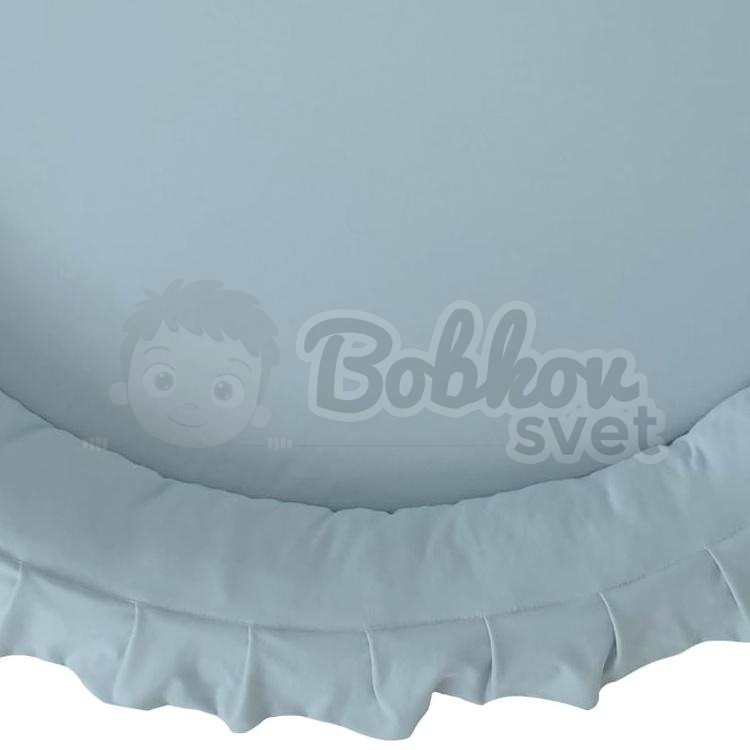 Detské hniezdo okrúhle s volánom / podložka na hranie 120 cm - ľadovo modrá