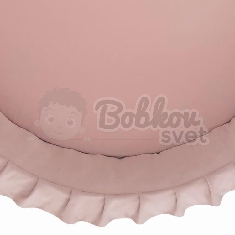 Detské hniezdo okrúhle s volánom / podložka na hranie 120 cm - púdrovo ružová