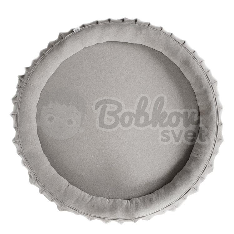 Detské hniezdo okrúhle s volánom / podložka na hranie 120 cm - sivá