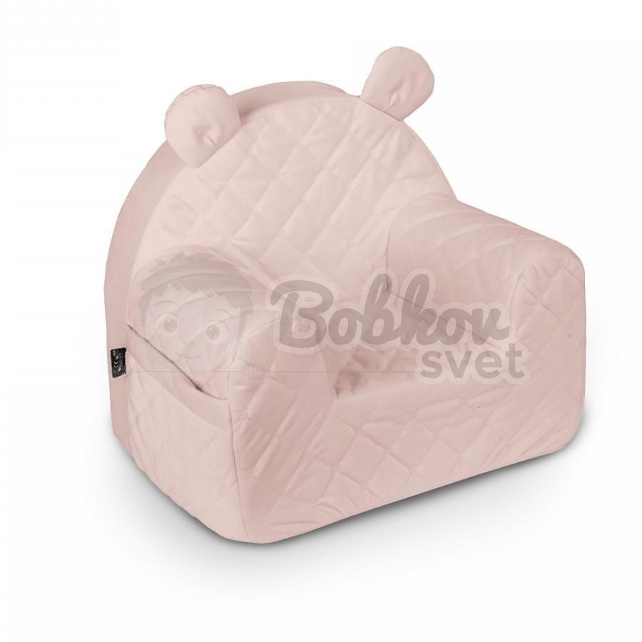 Zamatové detské kresielko Velvet s uškami - Sepia Rose