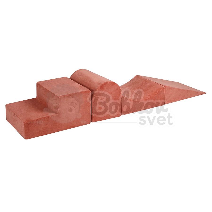 Penová hracia zostava / 4 bloky na cvičenie - farba červenohnedá