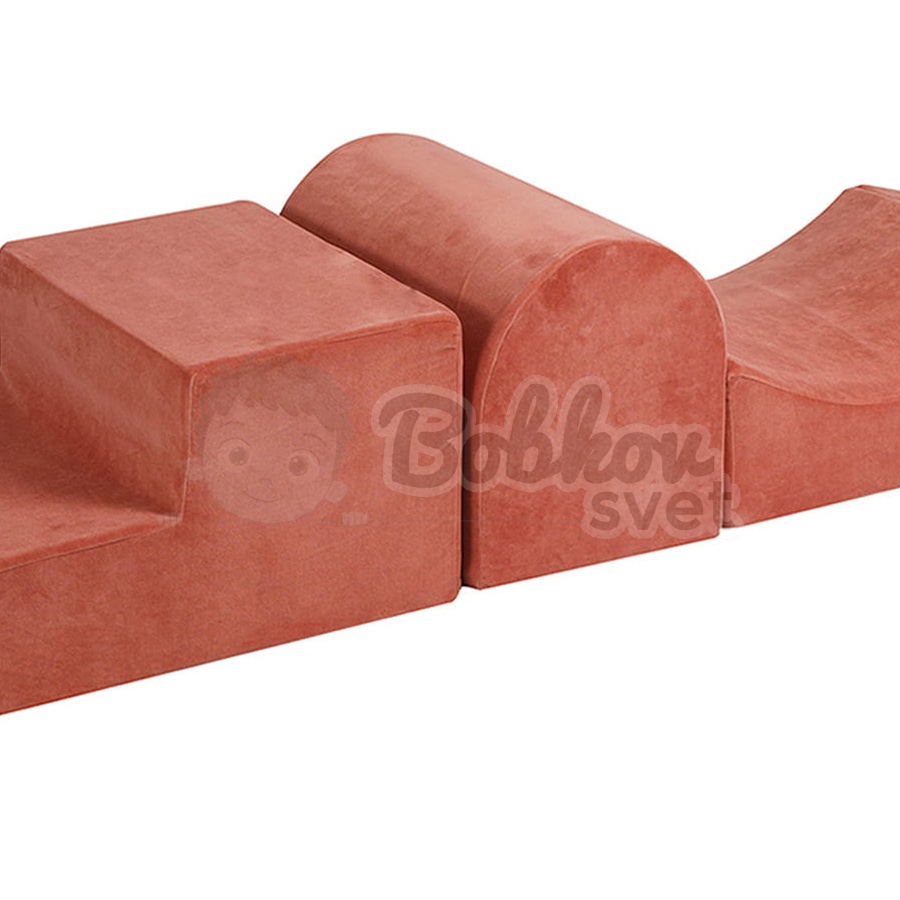 Penová hracia zostava / 4 bloky na cvičenie - farba červenohnedá