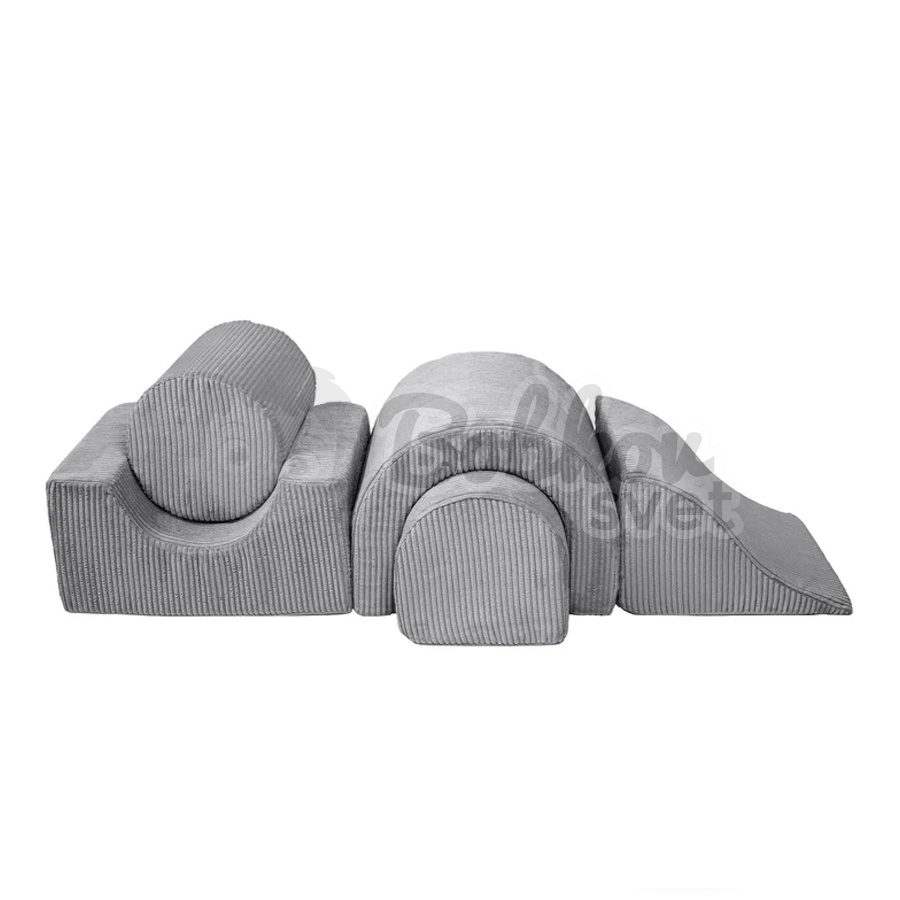 Penová hracia zostava BABY / 5 blokov na cvičenie - Corduroy Estetic GRAY