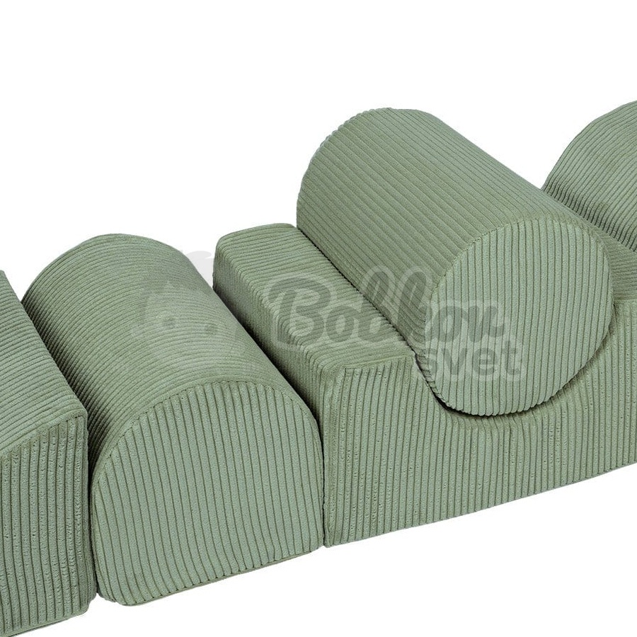 Penová hracia zostava BABY / 5 blokov na cvičenie - Corduroy Estetic GREEN