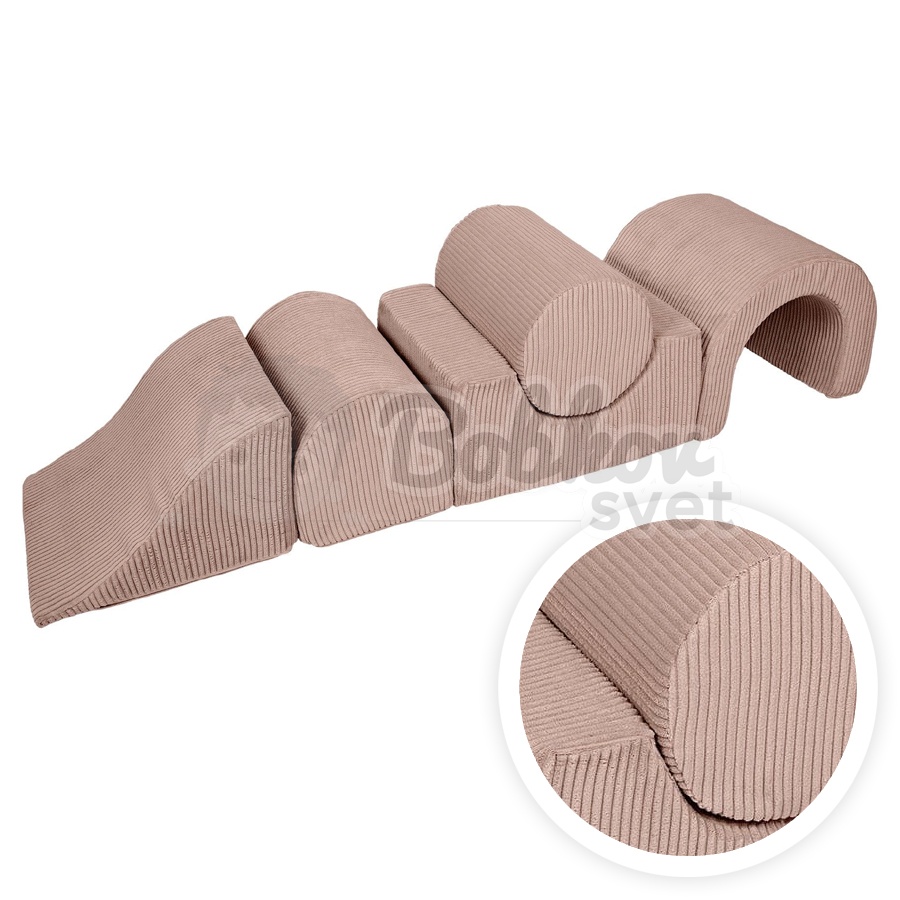 Penová hracia zostava BABY / 5 blokov na cvičenie - Corduroy Estetic PINK
