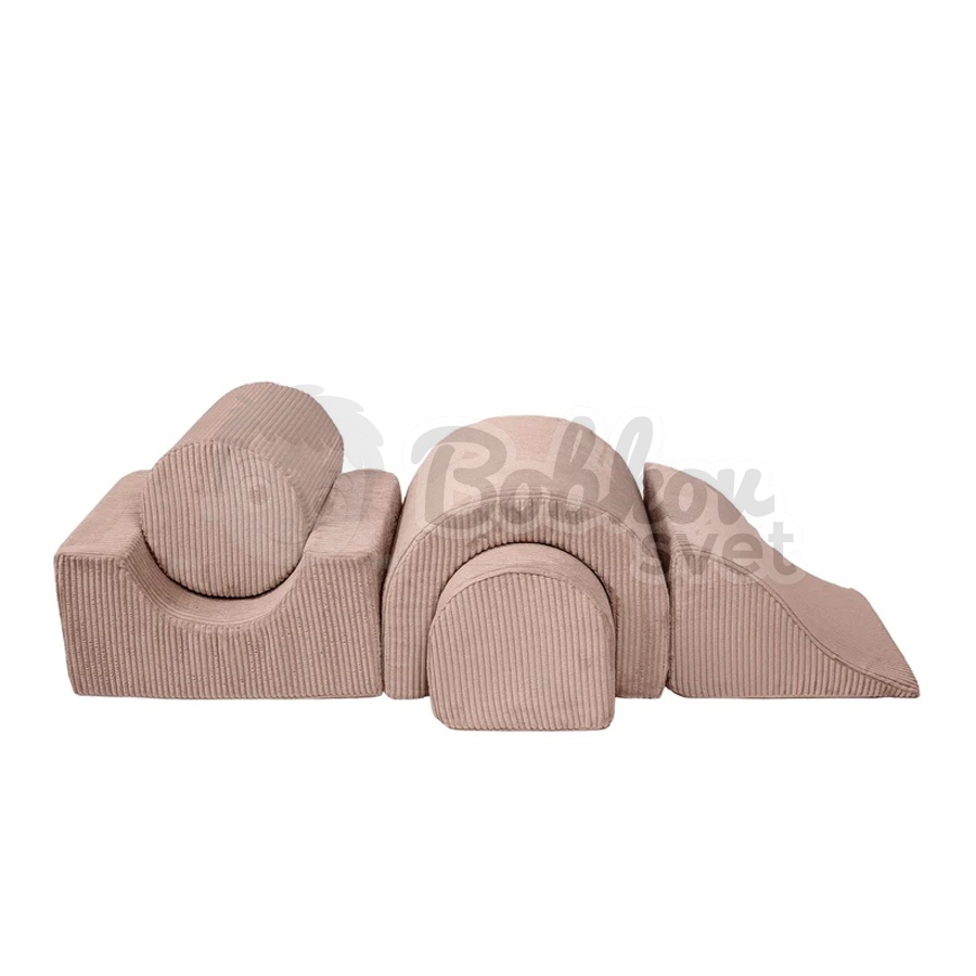 Penová hracia zostava BABY / 5 blokov na cvičenie - Corduroy Estetic PINK