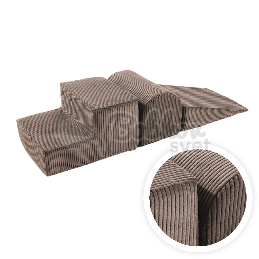 Penová hracia zostava so suchým bazénom model 9827 Corduroy Estetic BROWN s guličkami 200 ks