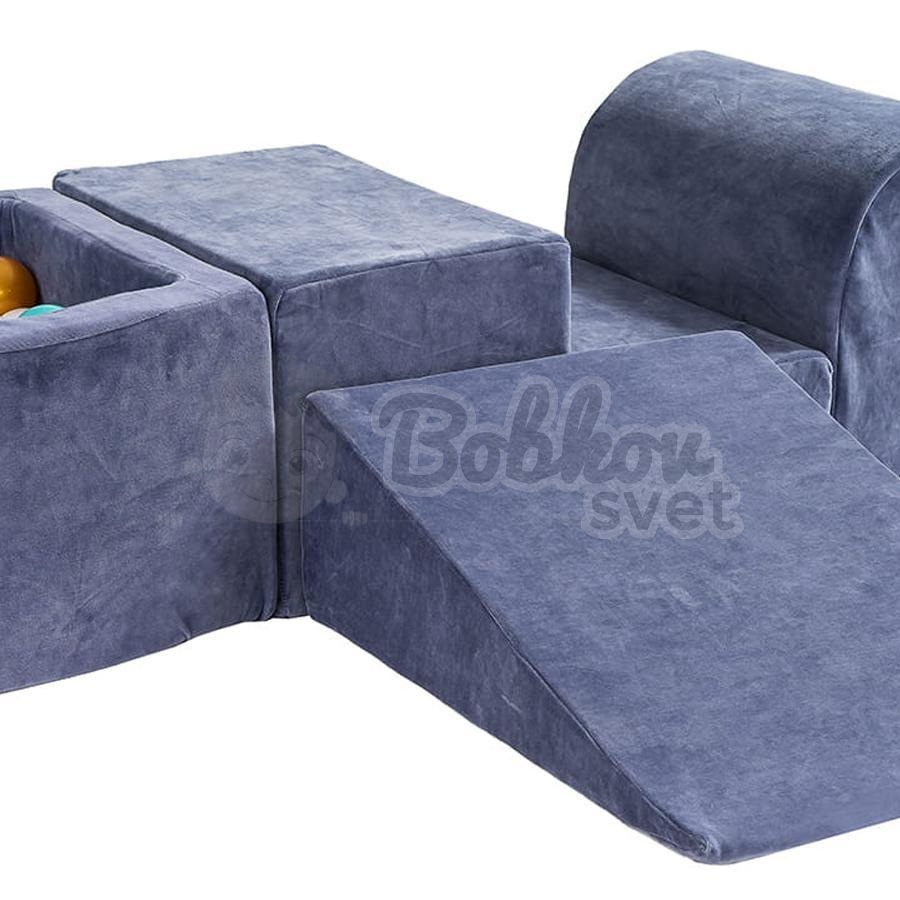 Bazénová hracia zostava šedomodrá + sada 100 guličiek - model KR07010