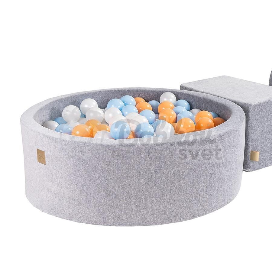 Penová hracia zostava so suchým bazénom MeowBaby® model 1035 (grey) s guličkami 200 ks