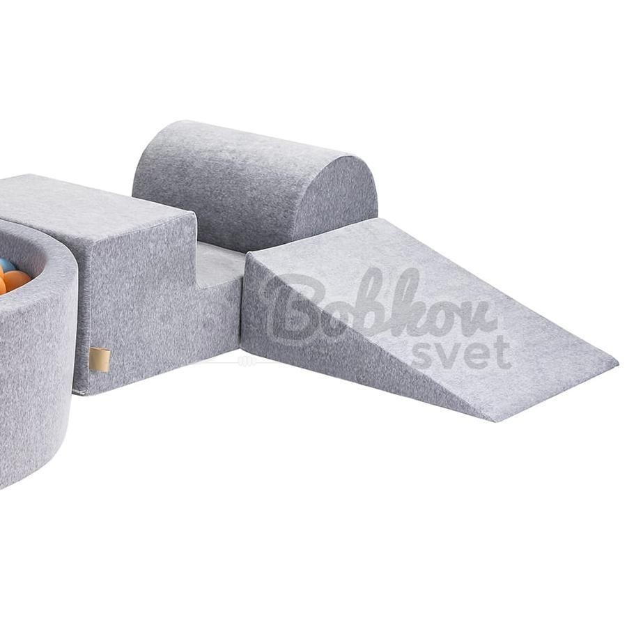 Penová hracia zostava so suchým bazénom MeowBaby® model 1035 (grey) s guličkami 200 ks